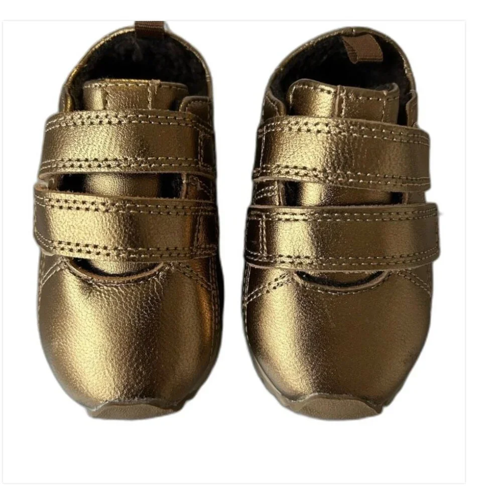 Banana Republic Metallic Bronze Gold Baby/Toddler Sneakers Shoes Size 18-24 M